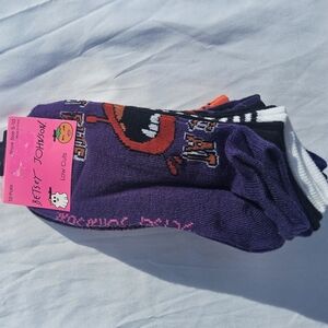Betsey Johnson Purple Low Cut Socks Halloween